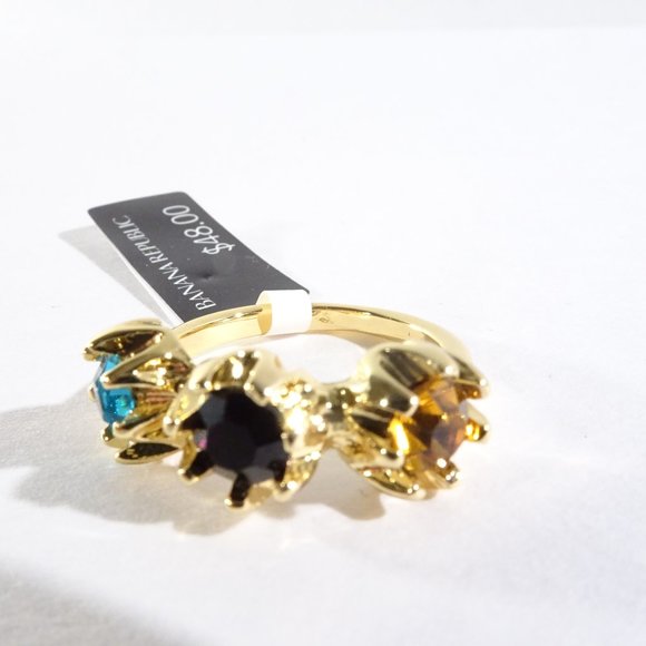 Banana Republic Roots of BR Three Round Stone Ring multi Color Sz 6 NWT 48 - Picture 3 of 8